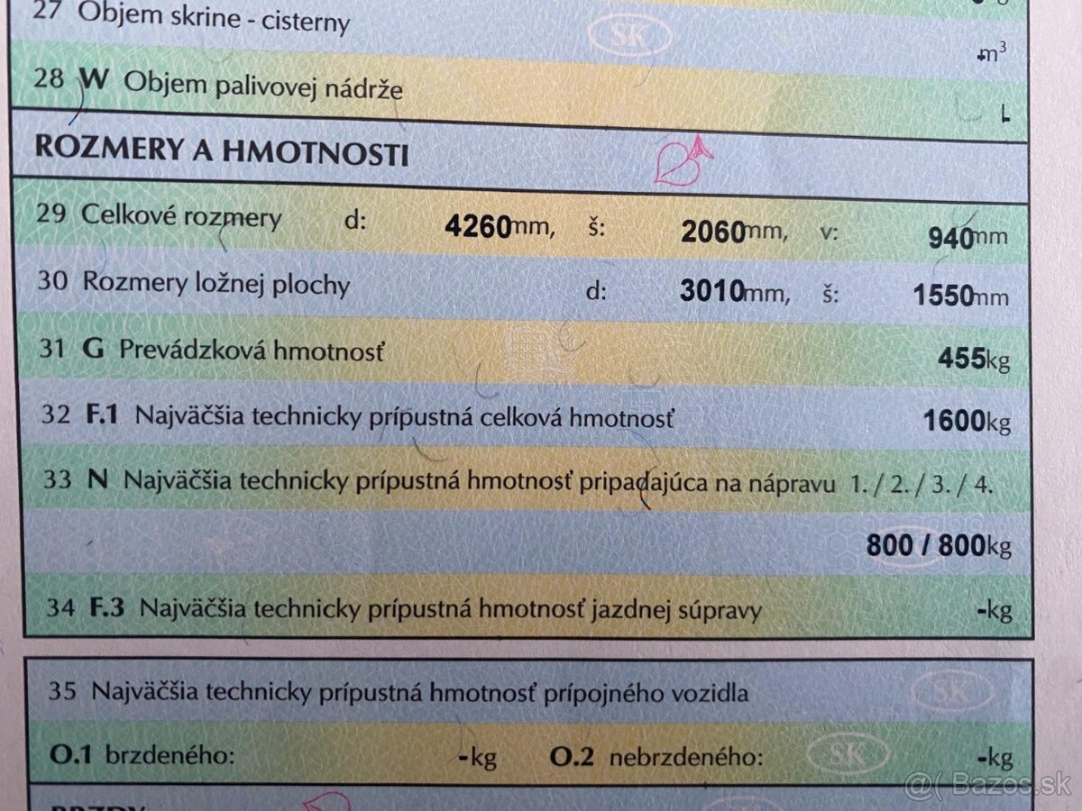 Prívesný vozík brzdený Agados 1,6T. - 11