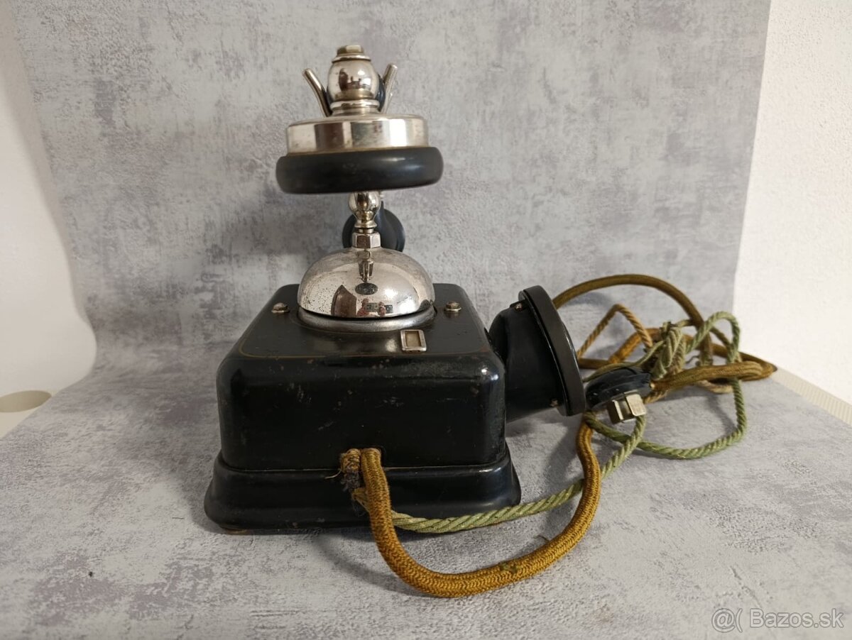 Starožitný dánský kovový telefon KTAS D08 - 11