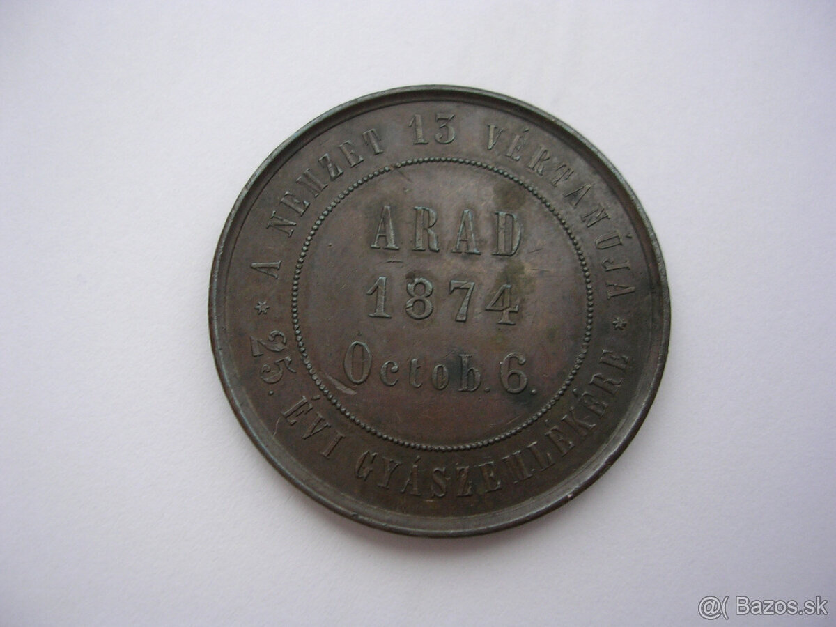 Strieborná a bronzová medaila 1874 ARAD - 11