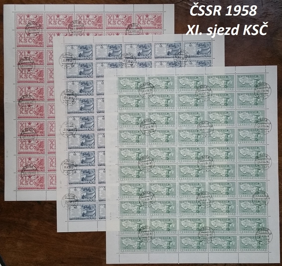 Poštové známky, filatelia: ČSSR, prepážkové archy - série - 11