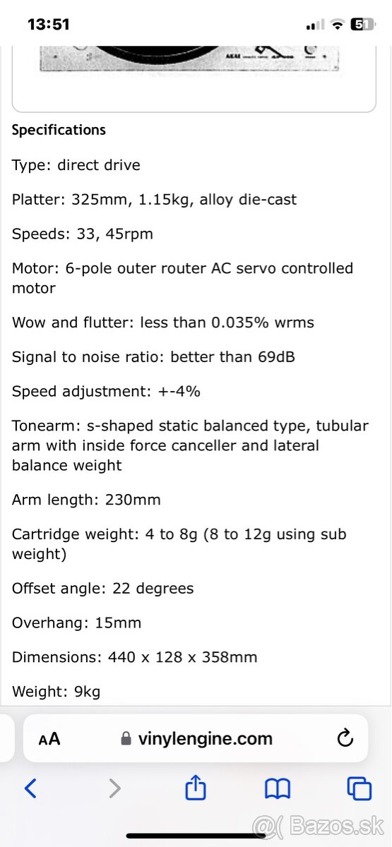 Akai Gramofón Direct Drive AP-006, ihla nová - 11
