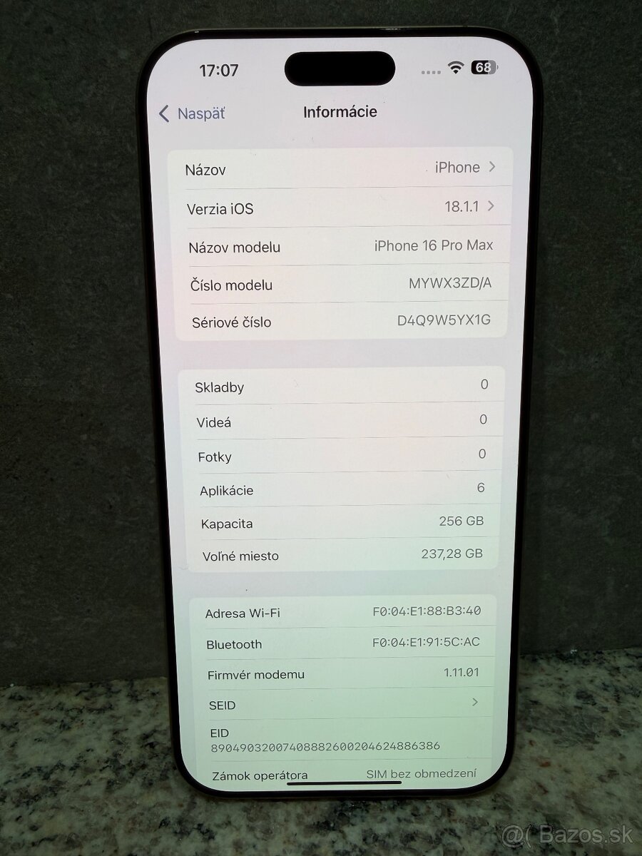 Nový iPhone 16 Pro MAX 256gb Desert Titanium 100%batéria - 11