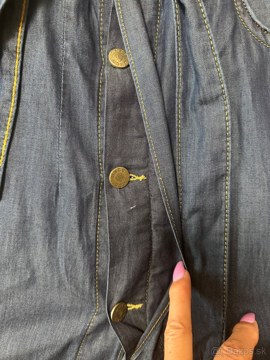 Džínsové dlhé šaty s opaskom zn. UNCS - 11