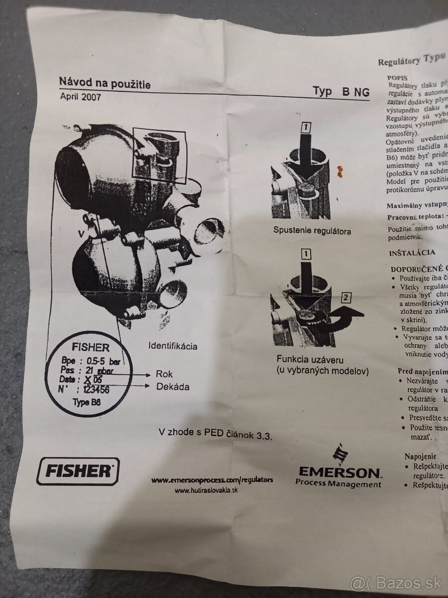 Domový regulátor plynový Fisher,kotol,prothermm - 11