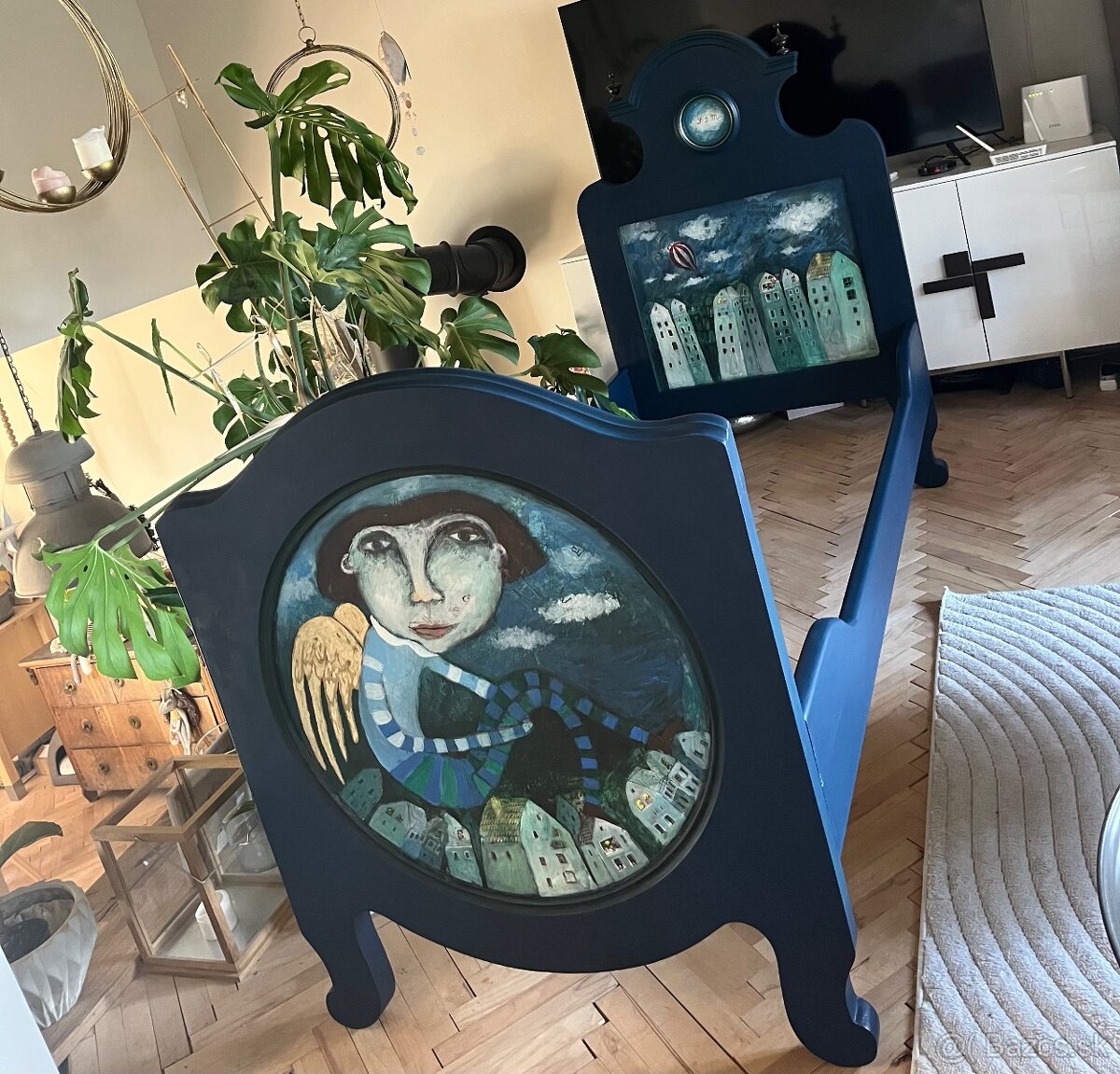 Starožitná neobarokova posteľ 90x200cm - 11