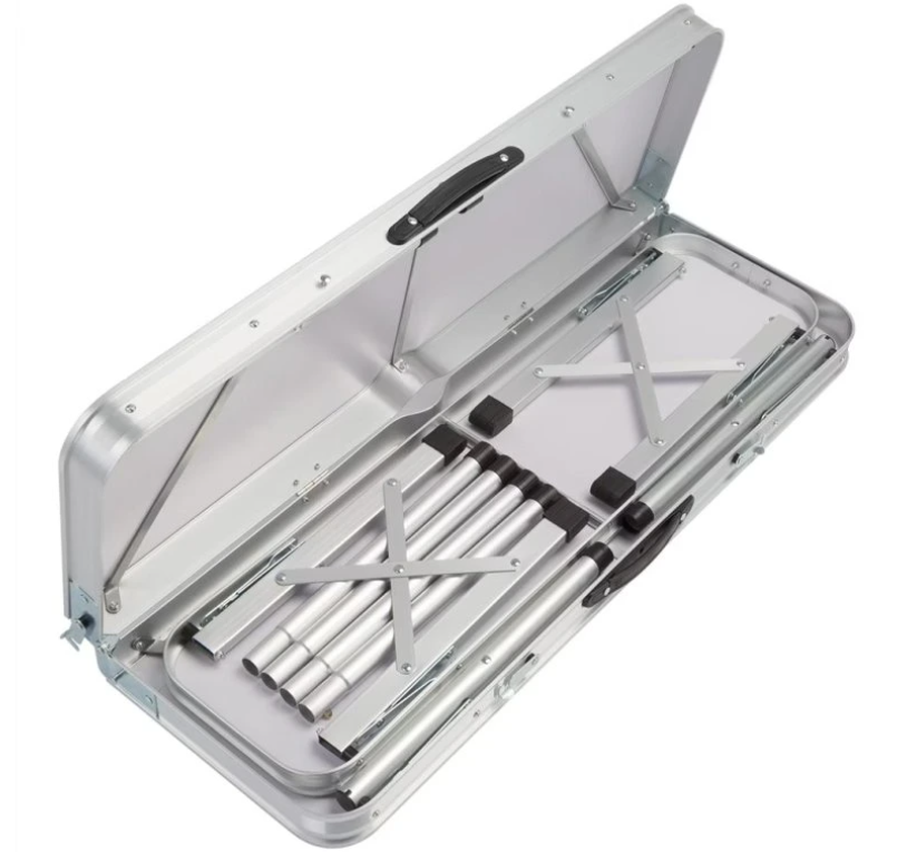 Skladaci kempingový set - 3 farby - zloženie do kufríka - 11