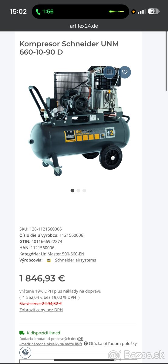 Predám/vymenim kompresor Schneider 90l v nálezovom stave - 11