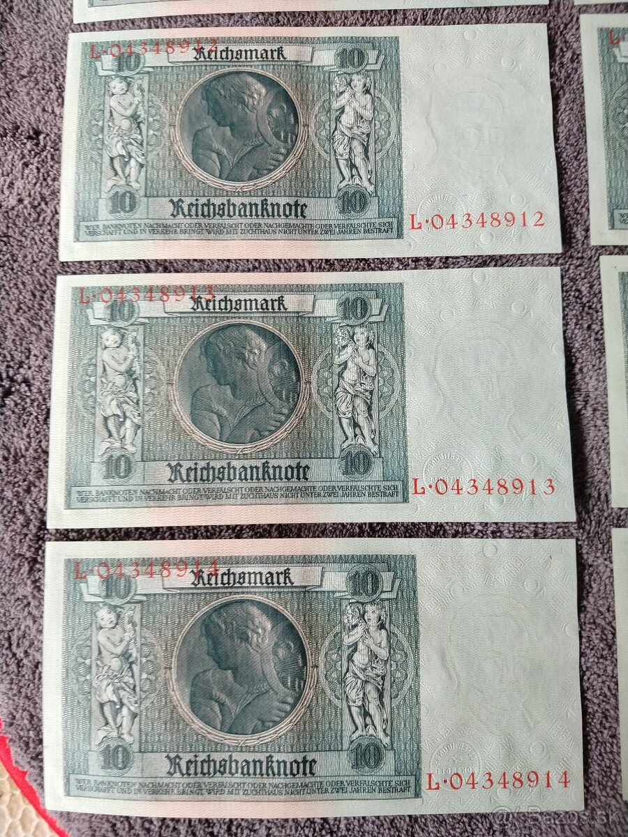 Říšské 10 marky v perfektním stavu - POSTUPKA - 11