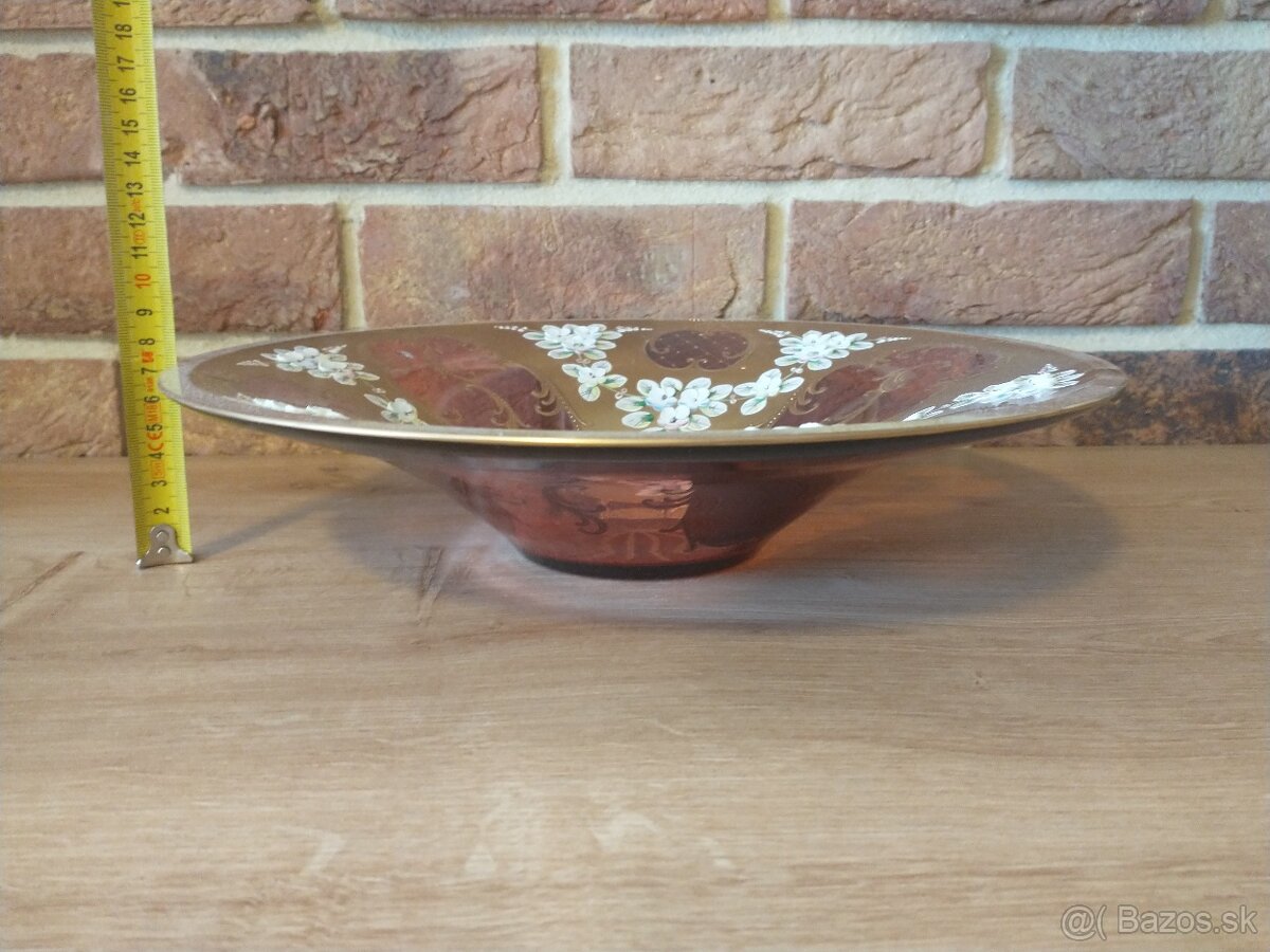 borské sklo, hutné sklo, zlatá zuzana ružová - 11