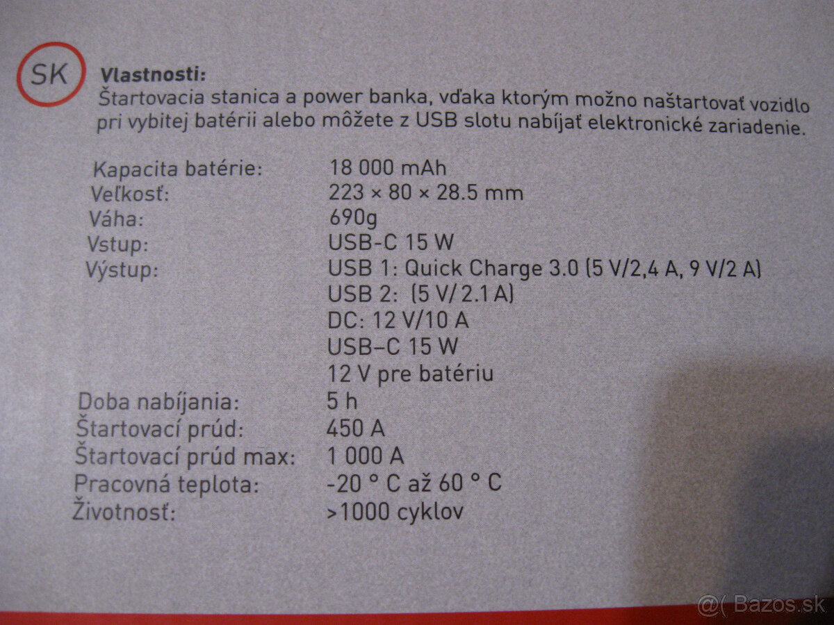 Jump starter - startovacia powerbanka CarFace - 11