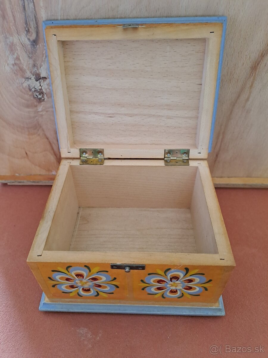 Dřevěné šperkovnice/krabička s folklórními vzory - 11