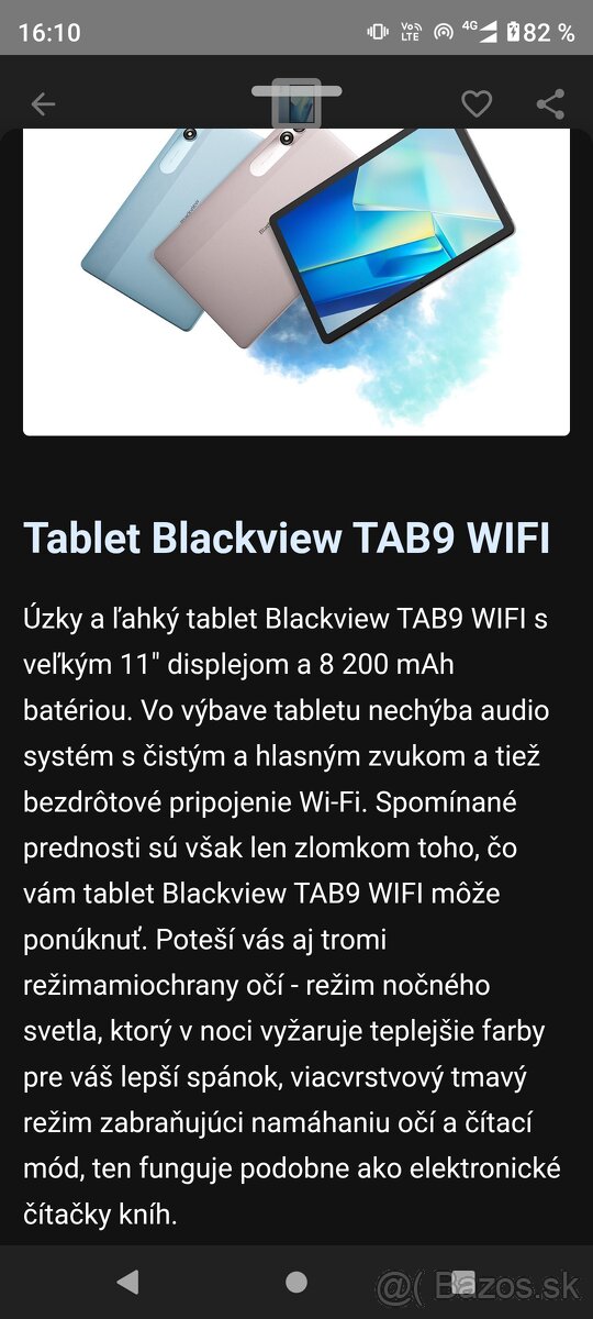 Predám takmer nový tablet Blackview 11 "blue - 11