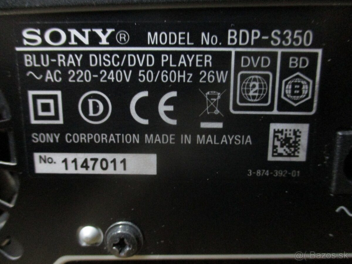 SONY BDP-S350 blu-ray - 11