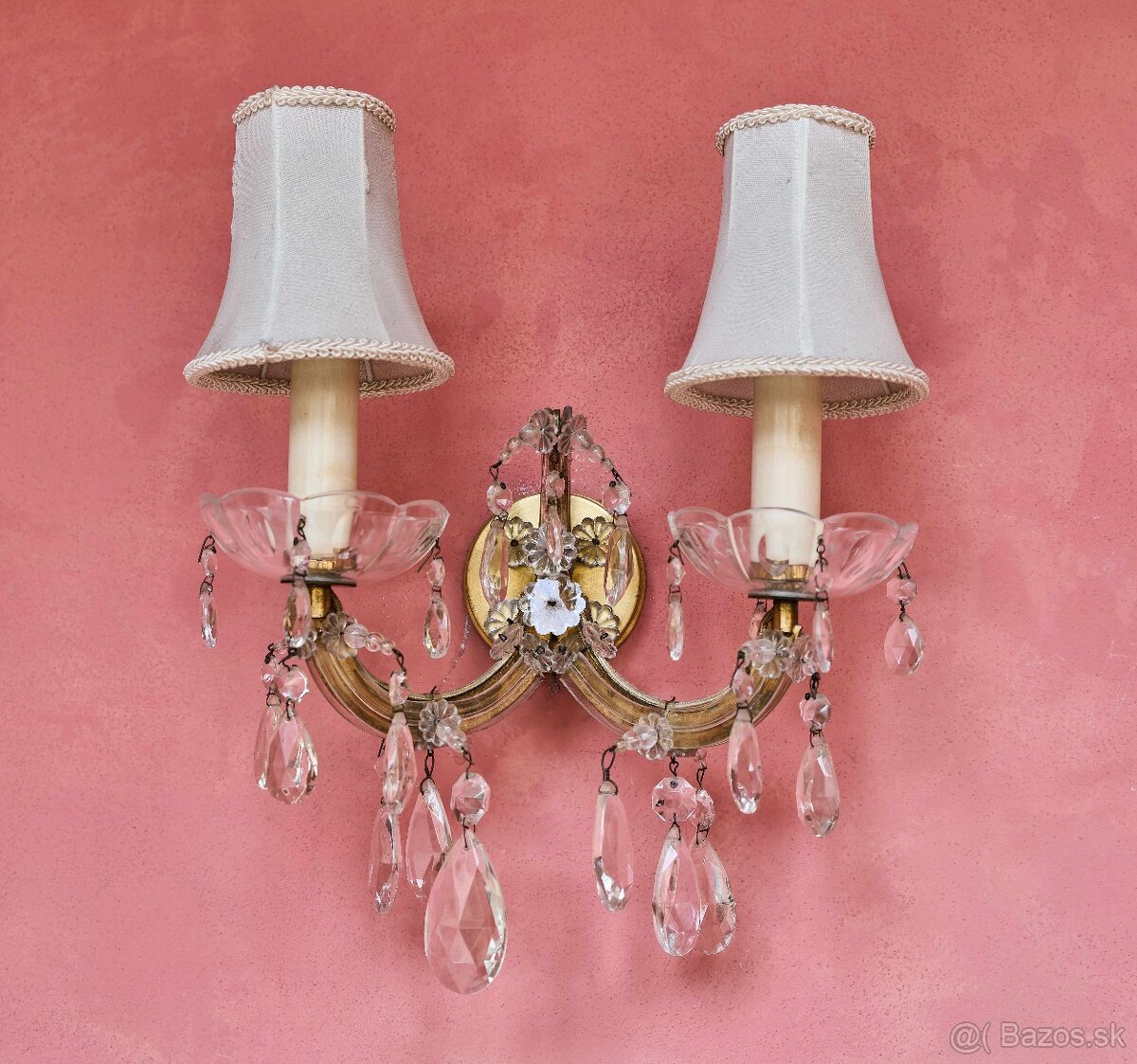 Dvojramenná tereziánska nástenná lampa / aplika - 11