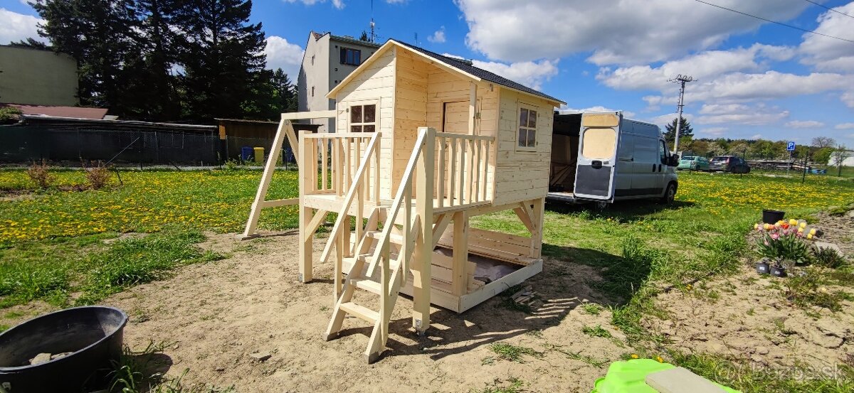 Detsky drevený domcek Middle s montážou a s dovozom - 11