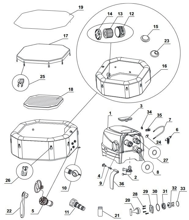 predám VÍRIVKU S HYDROMASÁŽOU pre 6 osôb - 11