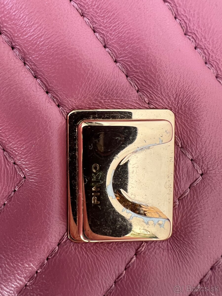 Pinko krasna kozena ruzova luxusna kabelka jedinecna farba - 11