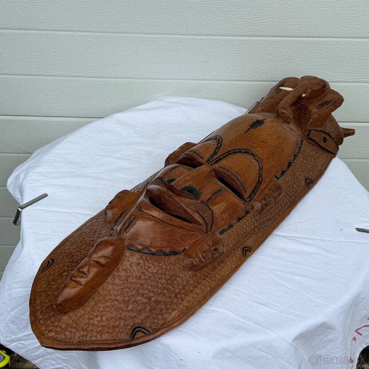 Krásná veliká africká masivní maska 77cm - 11