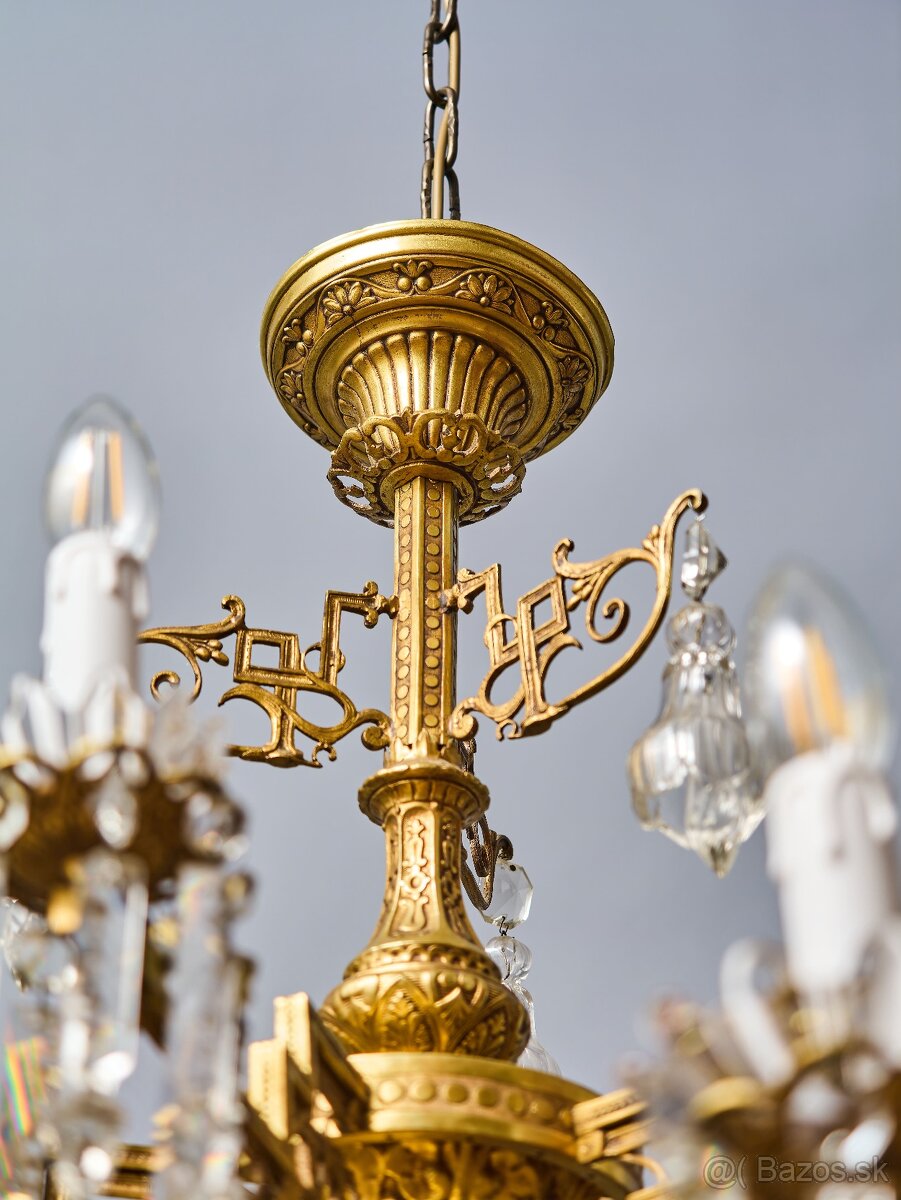 Veľký luster Art Deco na 12 žiaroviek - 11