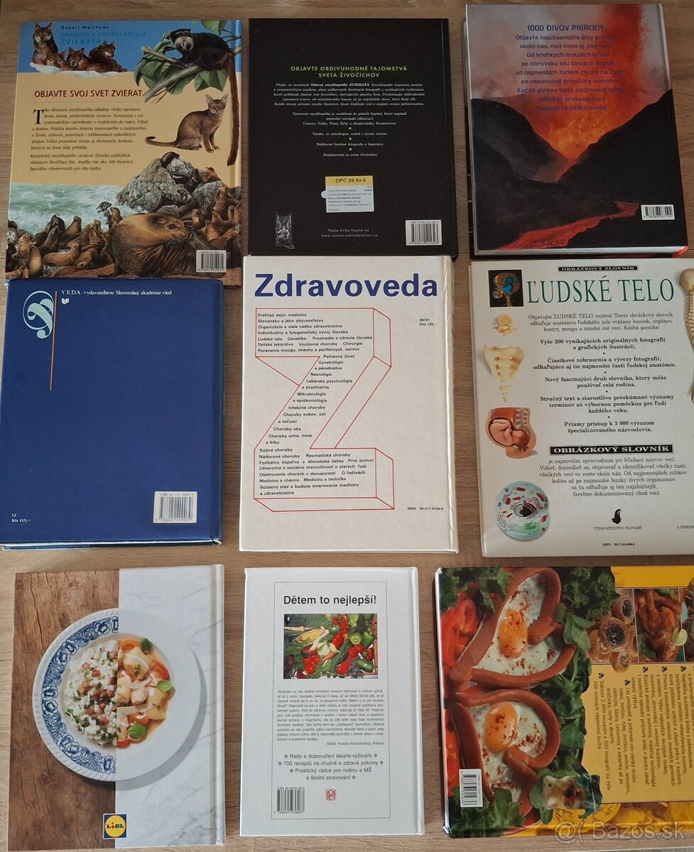 Knihy encyklopédie, zvieratá, slovník, kuchárske - 11