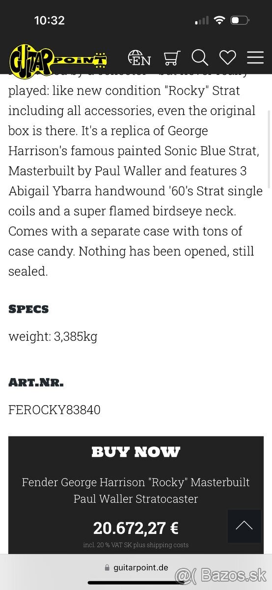 Fender stratocaster ROCKY, George Harrison - 11