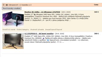 27" LG UltraGear 27GP950-B / 4K 160hz Gsync - 11