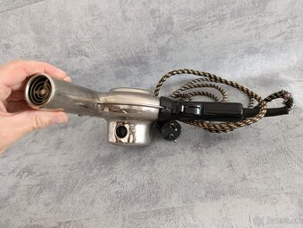 Starý značkový fén AEG – chromovaný kov, textilní kabel, krá - 11