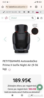 Petite&mars prime ii isofix night air 9 36 kg nová - 11