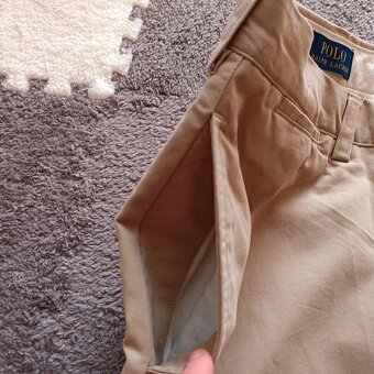 Polo Ralph Lauren plátené béžové nohavice elegantné chinos - 11