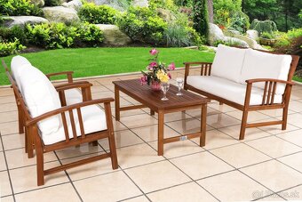 Záhradná drevená zostava Atlas - tmavé alebo bledé podušky - 11