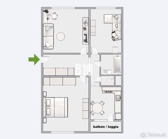 Veľký 3i byt s balkónom (klimatizácia) - Nitra, Klokočina - 11