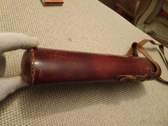 Predám kožené RUČNE ŠITÉ púzdro na puškohľad - 11
