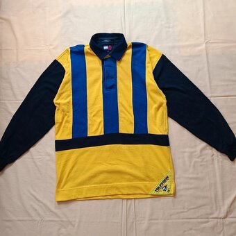 Tommy Hilfiger vintage 90s pruhovaná polokošeľa dlhý rukáv M - 11