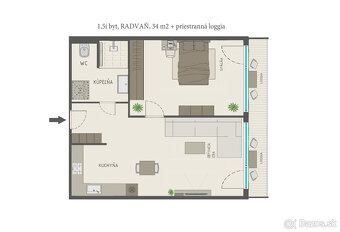 REKONŠTRUKCIA / 1,5i byt BB / RADVAŇ / VLASTNÉ PARKOVANIE - 11