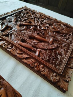 2 Drevené panely Rámájany z Bali - 11