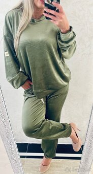 Damska talianska velurova suprava khaki - 11