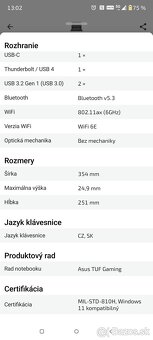 Predám herný notebook Asus TUF GAMING - 11