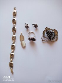 Set strieborných šperkov z motívom ruže - 11