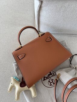Hermes kelly mini kabelka hnedá - 11