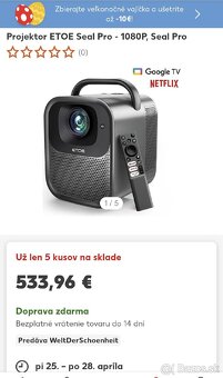 ETOE Seal Pro - Google TV Projektor + 100" projekčné plátno - 11