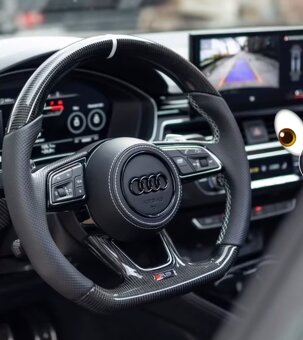 AUDI KARBON ŠPORTOVÝ PERFOROVANÝ ZKOSENY VOLANT - 11