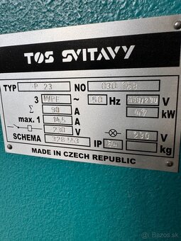 Čtyřstranná frézka TOS Svitavy P23 profil - 11
