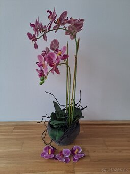 umelá orchidea v kvetináči, výška 75cm - 11