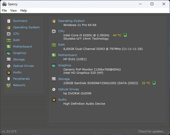 HP Probook 450 G3 /Intel Core i5-6200U/8GB RAM/HD/256GB SSD - 11