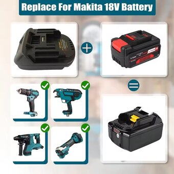 Adaptéry a redukcie na aku batérie rôznych značiek 18V-20V - 11