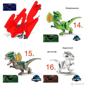 Rôzne dinosaury (8ks) typ lego - nové, nehrané - 11