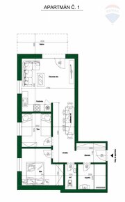 3 izbový apartmán B 1.1 : 69,67 m2 priamo pri lyžiarskom sva - 11