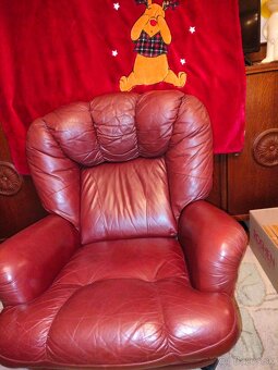 Kožené kreslo PEEM Tuzex Hojdacie a otacace kožené kreslo - 11