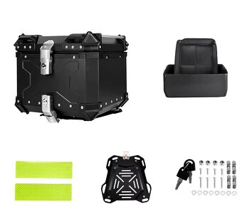 Zadní motokufr TopCase 65L hliníkový černý - 11