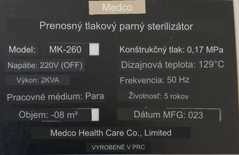 Autoklav 18l 0,17 MPa Sterilizacny pristroj - 11